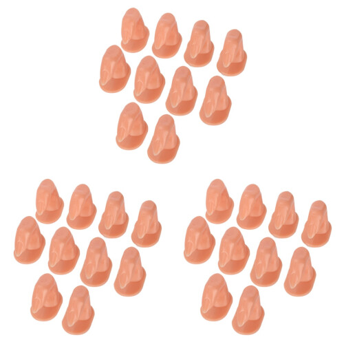 30Pcs Manicure Practice Fingers Beige Reusable Nail Art Training Stand 1