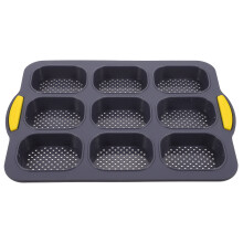 3Pcs 9 Cavity Silicone Bread Loaf Mold Non Stick French Bread Tray