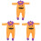 3Pièces Combinaison Bébé Halloween Longues Orange Confortable 4