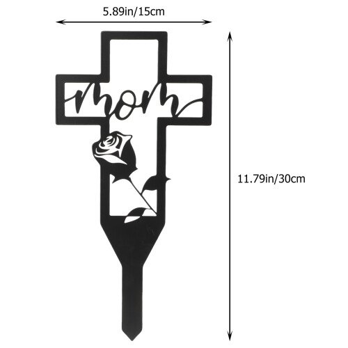 Friedhof Kreuz Grabdeko Metall Gartenskulptur 2