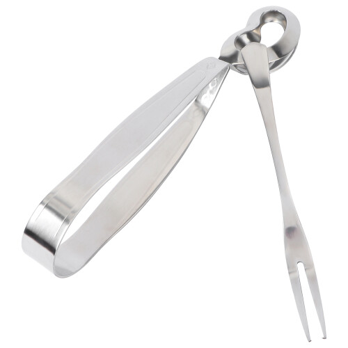 6Pcs Stainless Steel Snail Fork and Clip Silver Kitchen Serving Tools