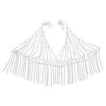 Silver Rhinestone Body Necklace Chain Charming Party Jewelry