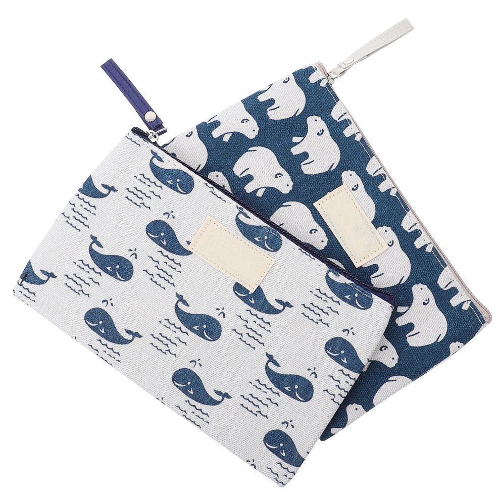 Aboofan 2Pcs Durable Canvas Travel Makeup Bags Cosmetic Storage Bags For Women