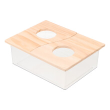 4Pcs Acrylic Hamster Sand Bath Basin with Lid Multi-Color Pet Toilet