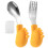 2Sets Baby Spoons Forks Utensils in Yellow with Convenient Case 2