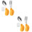 2Sets Baby Spoons Forks Utensils in Yellow with Convenient Case 6