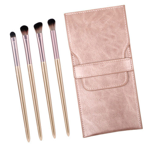 4St Roze Make-Up Kwastenset Oogschaduw En Foundation Brush