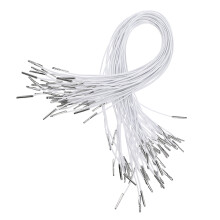 300Pcs White Elastic Chin Cord with Metal Fastener for Sewing and Hats