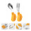 2Sets Baby Spoons Forks Utensils in Yellow with Convenient Case 7