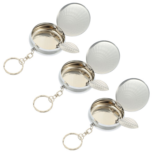 6Pcs Pocket Ashtray Aluminum Alloy Silver Rust Resistant Ash Container