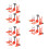 18Pcs Toy Forklift Set Orange Plastic Road Tools 11