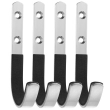 4Pairs Silver Metal Wall Mounted Hooks Garage Tool Storage Holders
