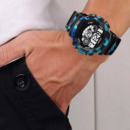 3Pcs Men Sport Electronic Watch Waterproof Digital Display Alarm Timer 1
