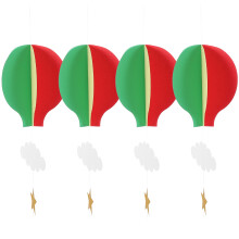 4St Sfeervolle Papieren Luchtballon Hangers Met Witte Parelpapier