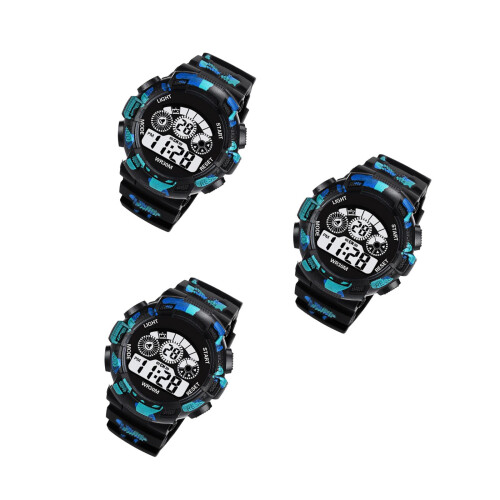 3Pcs Men Sport Electronic Watch Waterproof Digital Display Alarm Timer 2