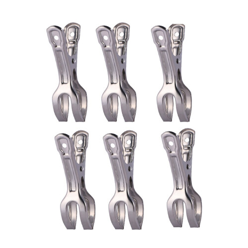 12Pcs Stainless Steel Windproof Bed Sheet Clips Silver Rust Resistant