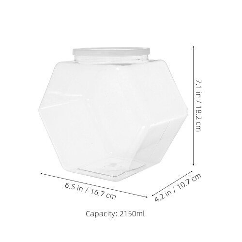 3Pcs Plastic Cookie Jars Large Clear Hexagon Candy Storage Canisters 2