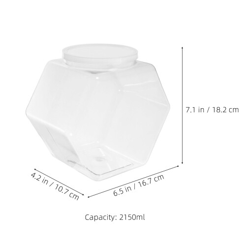 3Pcs Plastic Cookie Jars Large Clear Hexagon Candy Storage Canisters 1