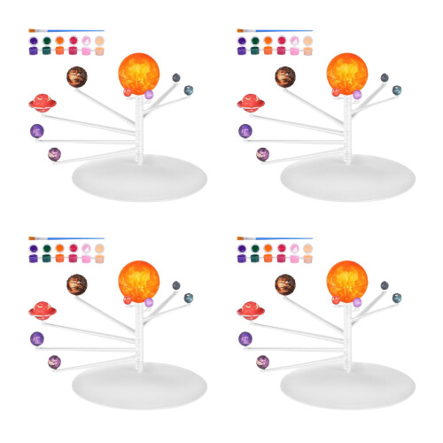 4Sets ABS Solar System Model Kit Multi-Color DIY Planet Toy for Kids 1