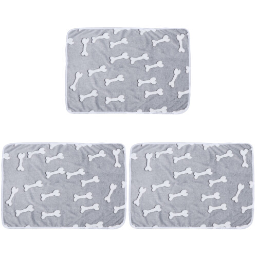 3Pcs Durable Pet Mat Cartoon Bone Pattern Warm Dog Blanket 1