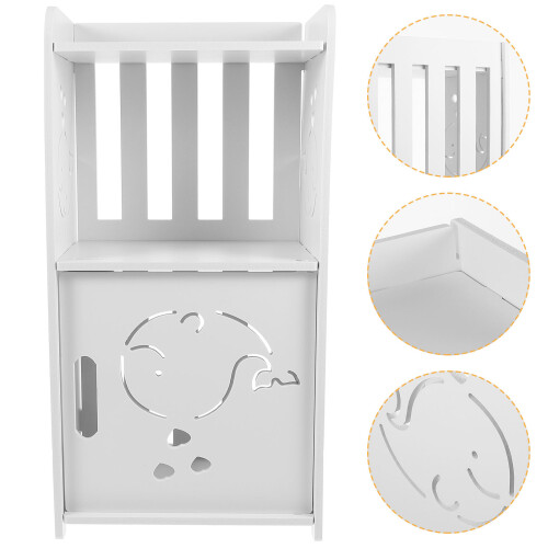 2Pcs Compact White Wood Nightstand for Small Home Decor and Storage 2