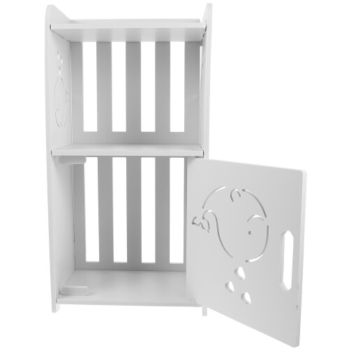 2Pcs Compact White Wood Nightstand for Small Home Decor and Storage 1