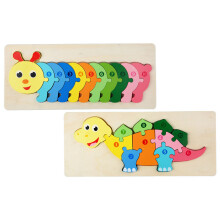 4Pcs Childrens Wooden Animal Educational Puzzle Cartoon Plaything