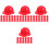 80Pcs Mini Dolls Safety Red ABS Plastic Durable Doll Hats 4