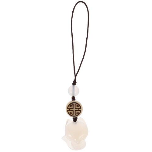 3Pcs White Jade Phone Hanging Chain Charm Strap Keychain Decoration 1