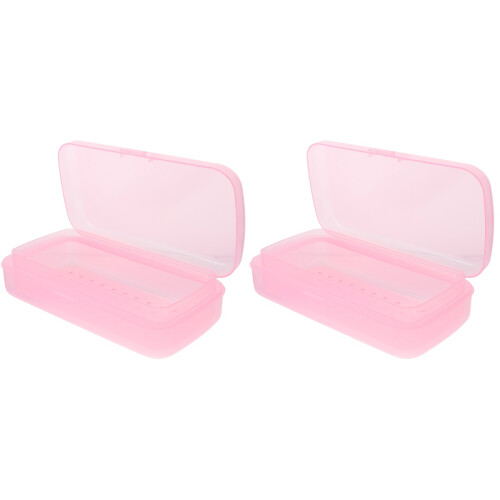 2St Compacte Roze Manicure Sterilisator Tray Van Hoogwaardig PP 2