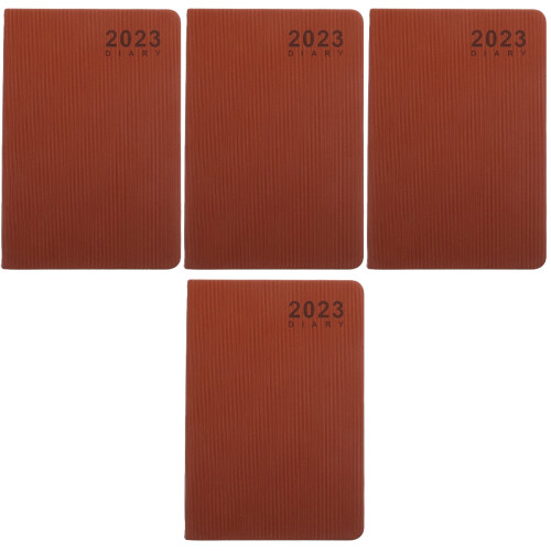 4Pcs Brown Planner Notepad for Students 2023 Daily Planning Handbook 2