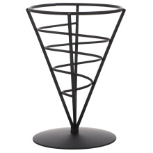 4Pcs Iron French Fries Serving Rack Black Holder for Cafe Home