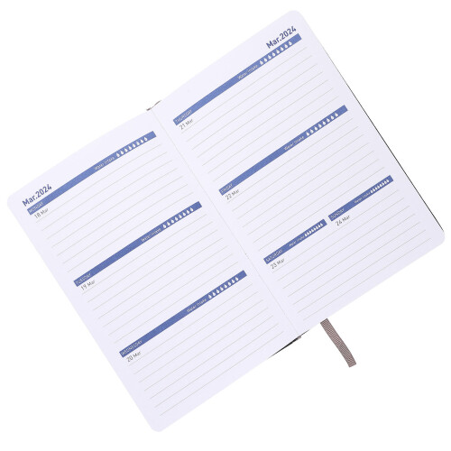 2Pcs Black PU Planner Notepad for Office Travel Daily Schedule Writing 2