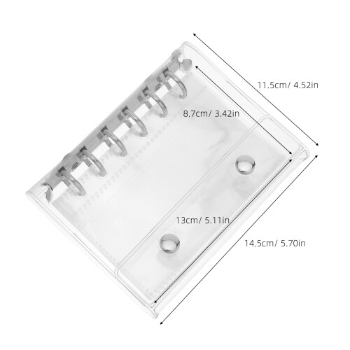 1Set Clear PVC A7 Planner Binder with Pockets and Snap Closure 2