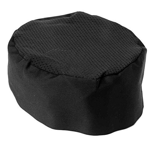 8Pcs Black Adjustable Mesh Skull Caps Professional Chef Beanie Hats 1