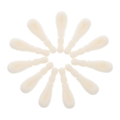 250Pcs Durable Beige Lipstick Brush Heads Soft Flocking Makeup Tips 2