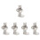 5Pcs Clarinet Thumb Zinc Alloy Silver Adjustable Finger Rest 7