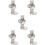 5Pcs Clarinet Thumb Zinc Alloy Silver Adjustable Finger Rest 10