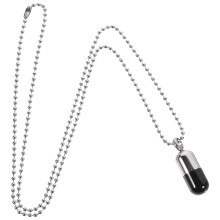 3St Charm Ketting Met Pillendoos Hanger Duurzaam Titanium Staal Cadeau