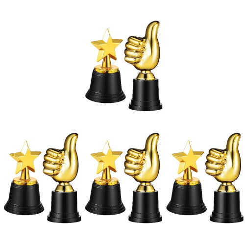 8St Plastic Trofeeën Duim Omhoog & Feest Bekroning 1