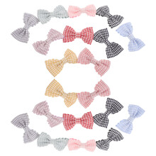 20St Baby Girl Hair Clips Multi Katoen Plaid Kant Voor Meisjes