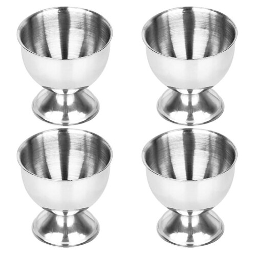 Egg Cups Set Stainless Steel Eggs Hard Boiled Eggs and Soft Tray Tool Holders Kitchen, Silver