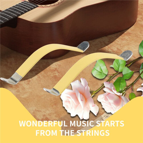 2Pcs Metal String Spreaders Guitar Luthier Tool for Cleaning Fretboard Yellow 1
