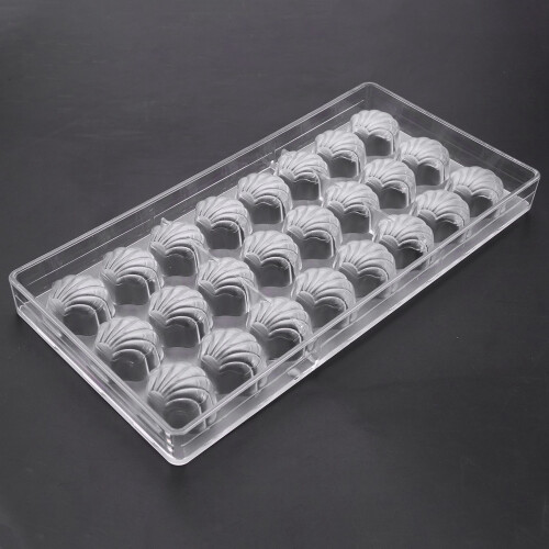 Shell Shape Hard Chocolate Mold 3D Sea Shell Polycarbonate Clear Ice Jelly Candy Mould 2