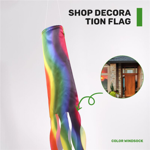 Rainbow Windsock Wind Streamer Flag Garden Camping Decoration Flag 70CM 2