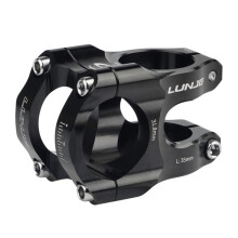 LUNJE CNC Fietsstuurpen Mtb Power Short 35Mm Mountainbike Bridge 31.8 Pipe Fietsstuurpen, Zwart