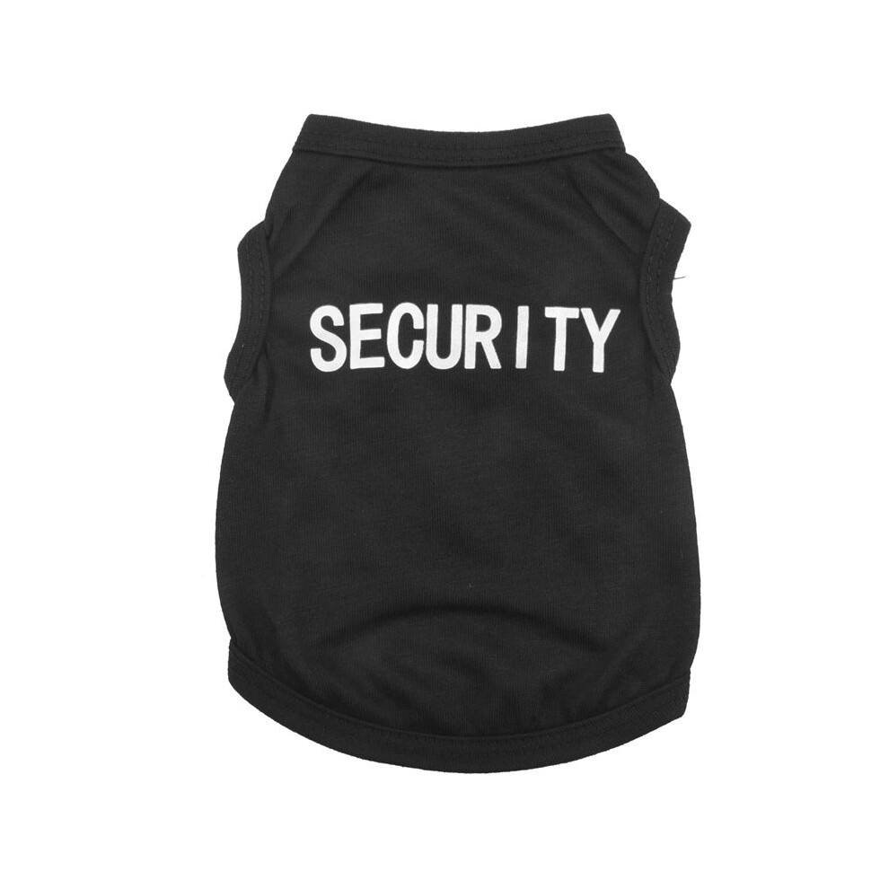 Pet Winter Clothes Puppy Dog Cat Vest T Shirt Coat Dress Sweater Apparel "SECURITY", Black M