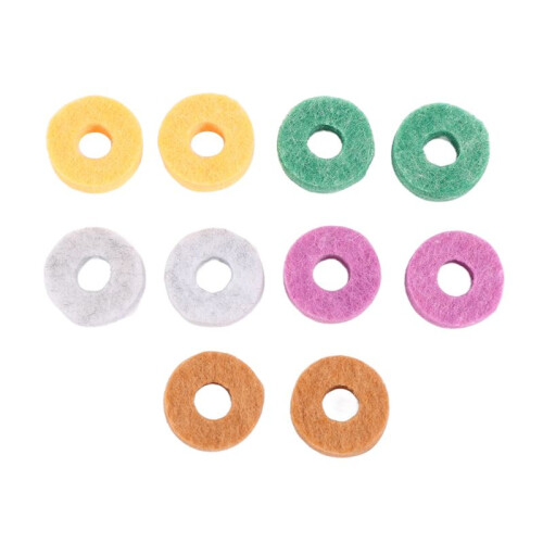 10Pcs/ Pack Cymbal Stand  Washer Pad Replacement Round Soft for Drum Set Cymbals (Random Color )