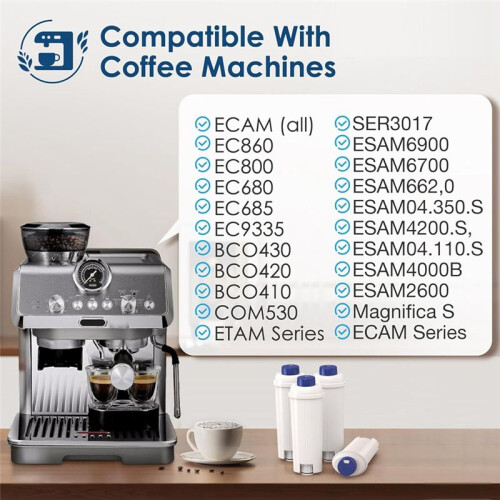 2PCS DLSC002 Water Filter Replacement for   EC680 Coffee Machines Activated Carbon Softener Coffee Filter 1