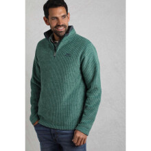 (4XL, Leaf Green) Weird Fish Mens Newark Grid Eco Friendly Quarter Zip Fleece Top